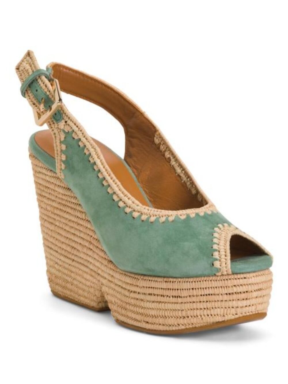 CLERGERIE PARIS Suede Dylan Braided Wedge Sandals